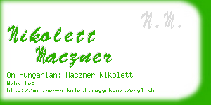 nikolett maczner business card